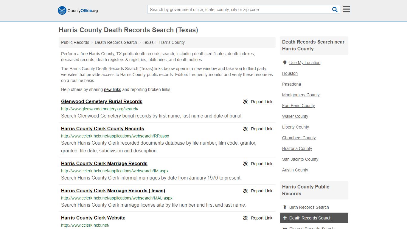 Death Records Search - Harris County, TX (Death ...