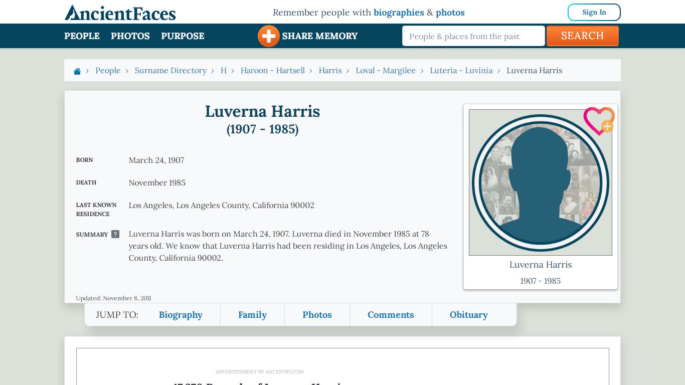 Luverna Harris (1907 - 1985) - Los Angeles, California